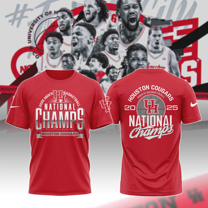 Houston Cougars 2025 NCAA Division I Men’s Basketball Tournament Champions T-Shirt