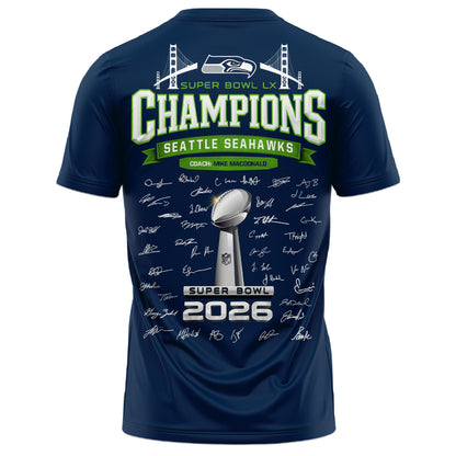 Seattle Seahawks Super Bowl LX Champions Limited Edition T.shirt