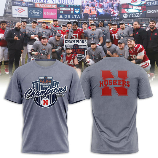 2025 Nebraska Cornhuskers Premium Merch - Nebraska Football Pinstripe Bowl Limited T-Shirt