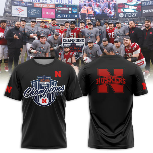 2025 Nebraska Cornhuskers Premium Merch - Nebraska Football Pinstripe Bowl Limited T-Shirt