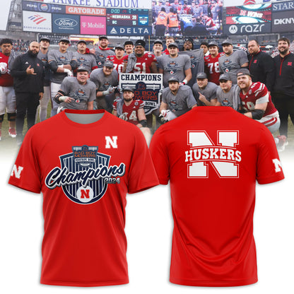 2025 Nebraska Cornhuskers Premium Merch - Nebraska Football Pinstripe Bowl Limited T-Shirt