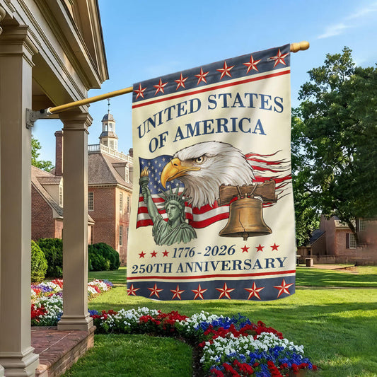 Vintage Americana Patriotic United States 250th Anniversary Flag