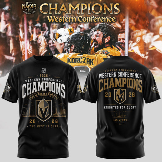 2026 Western Conference Champions Celebration T-Shirt - Vegas Golden Knights Souvenir Apparel