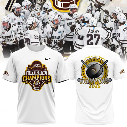 Western Michigan Broncos Men’s Ice Hockey National Champions 2025 T-Shirt