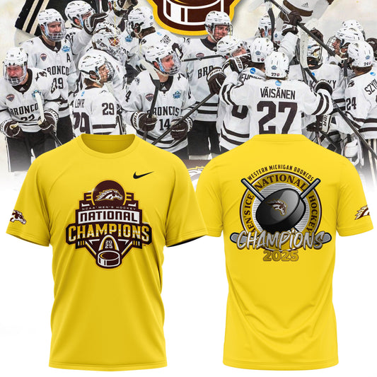 Western Michigan Broncos Men’s Ice Hockey National Champions 2025 T-Shirt