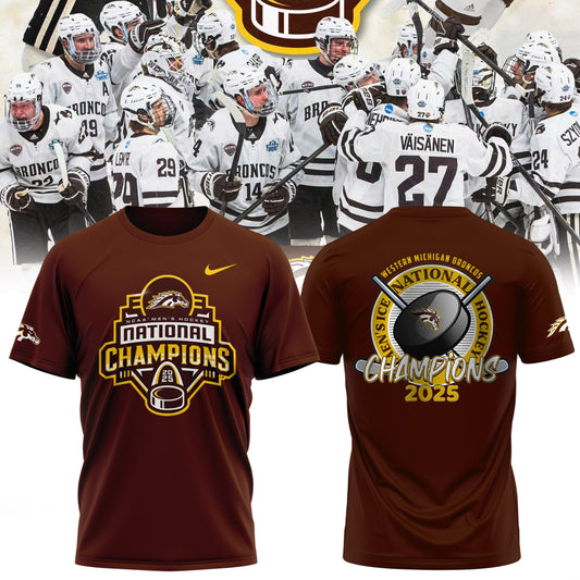 Western Michigan Broncos Men’s Ice Hockey National Champions 2025 T-Shirt