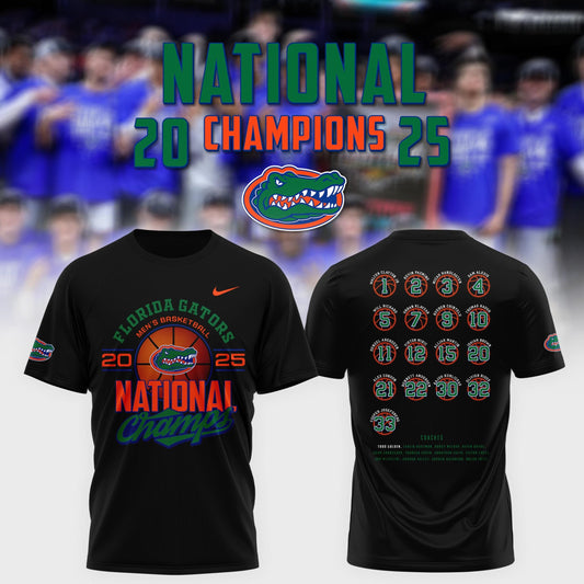 Florida Gators Men's Basketball National Champions 2025 Black T-Shirt