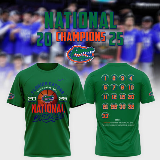 Florida Gators Men's Basketball National Champions 2025 Green T-Shirt