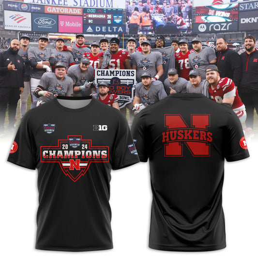 2025 Nebraska Cornhuskers Premium Merch - Nebraska Football Pinstripe Bowl Limited T-Shirt