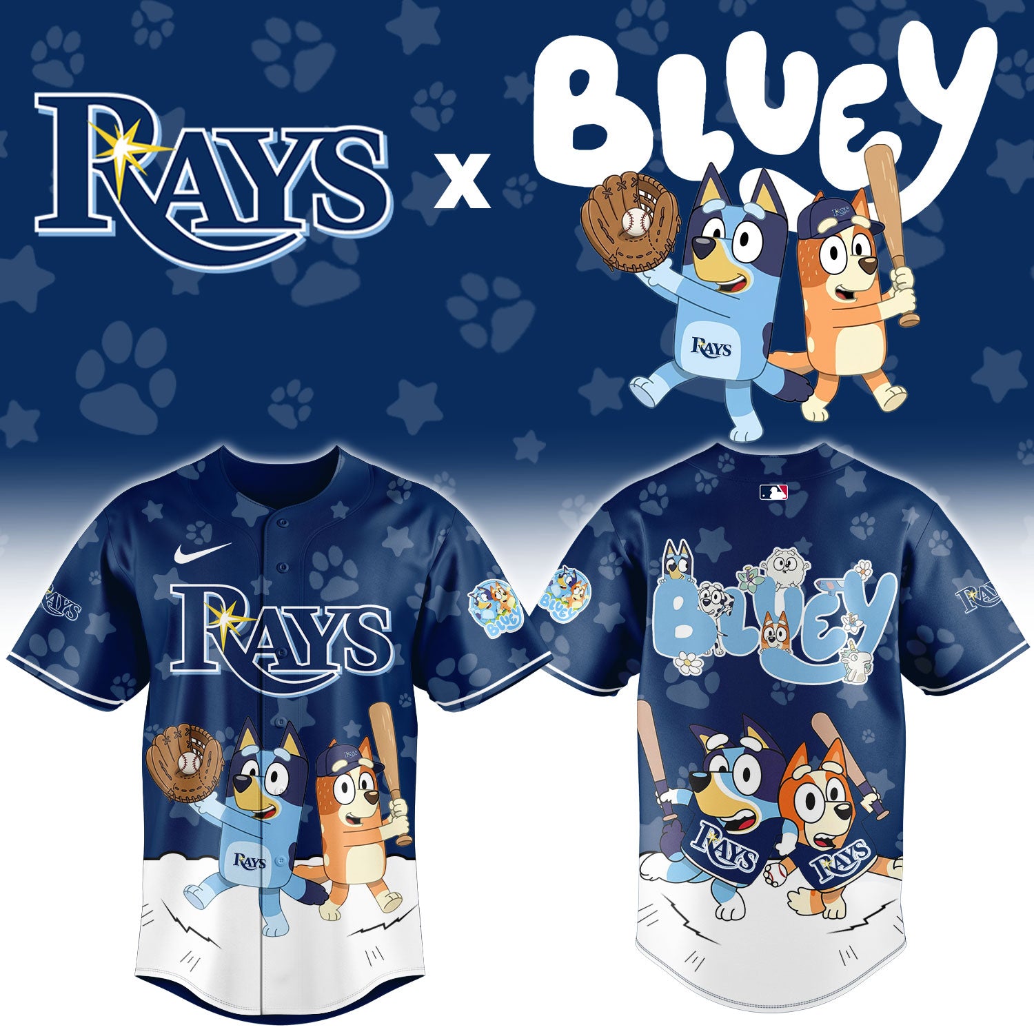 Tampa Bay Rays Bluey Night Game Limited Baseball Jersey