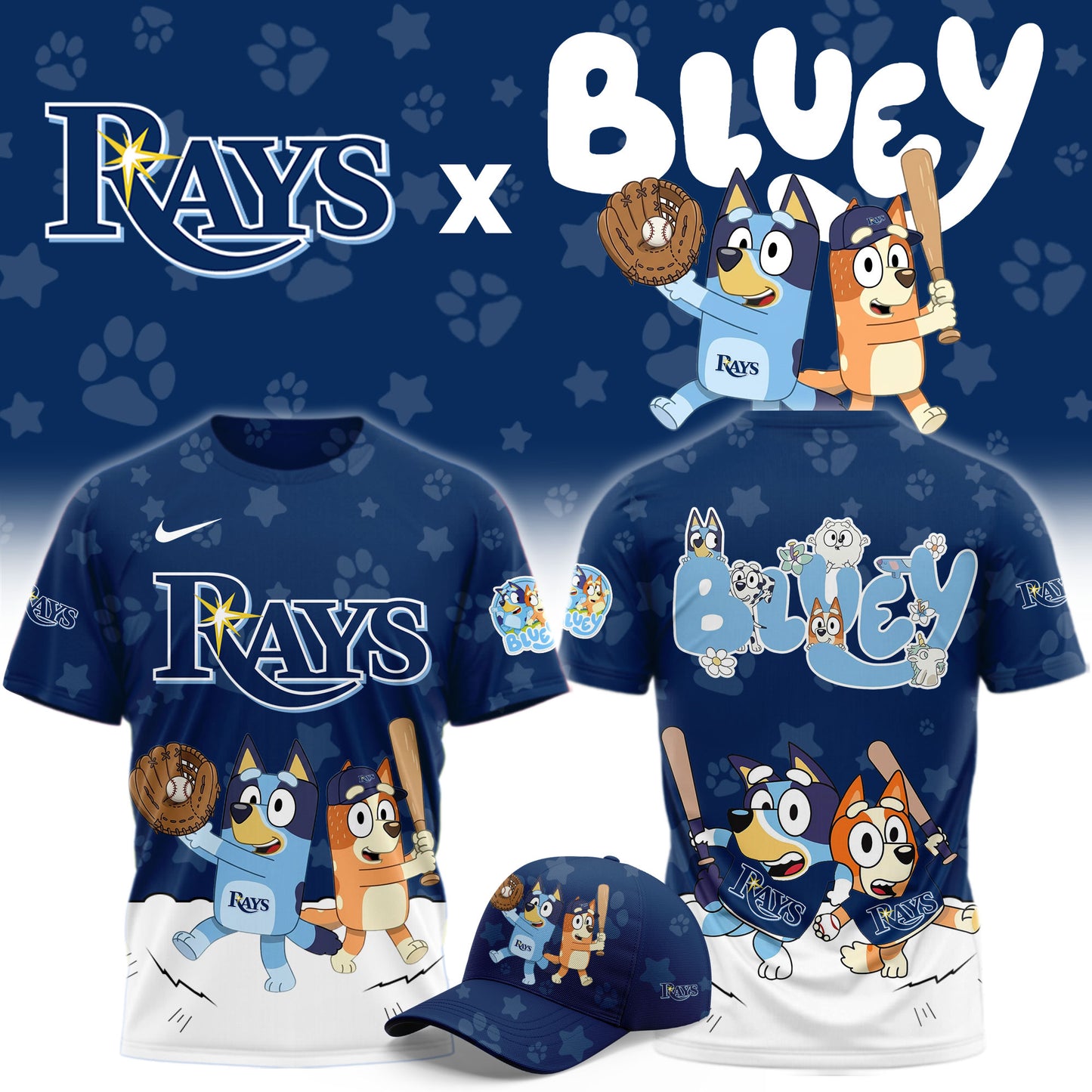 Tampa Bay Rays Bluey Night Game Limited T-Shirt