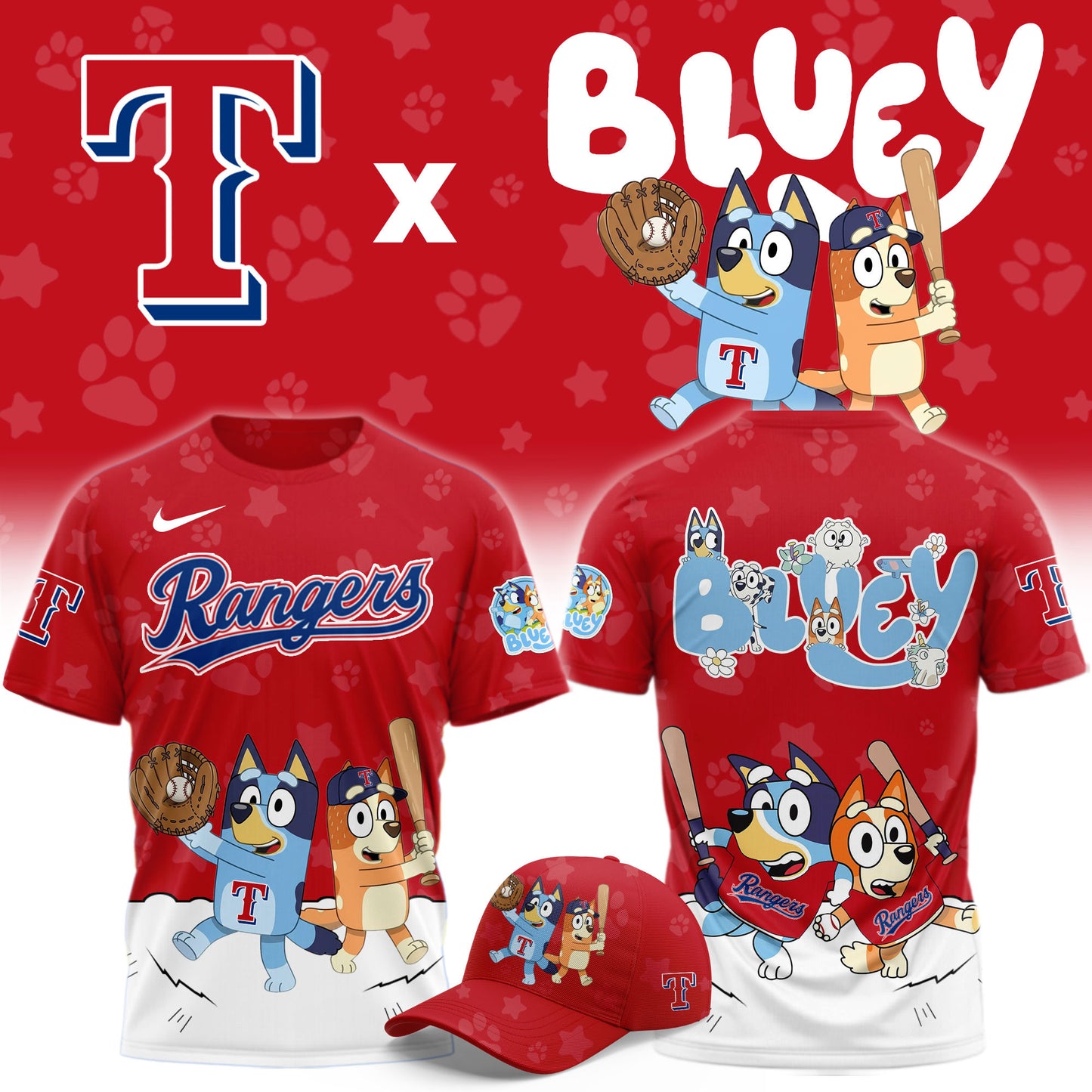 Texas Rangers Bluey Night Game Limited T-Shirt