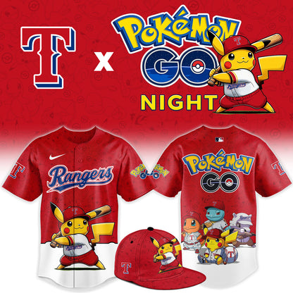 Texas Rangers Pokemon GO Night Limited Baseball Jersey