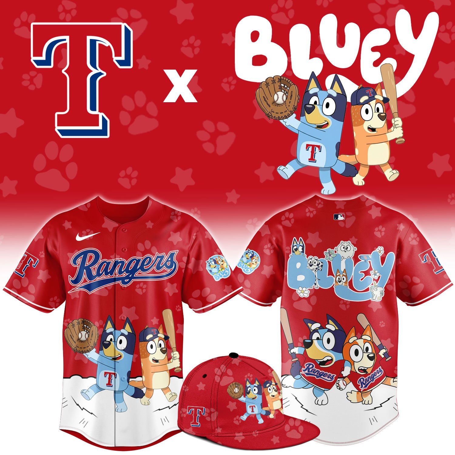 Texas Rangers Bluey Night Game Limited Baseball Jersey