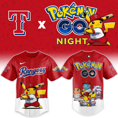 Texas Rangers Pokemon GO Night Limited Baseball Jersey