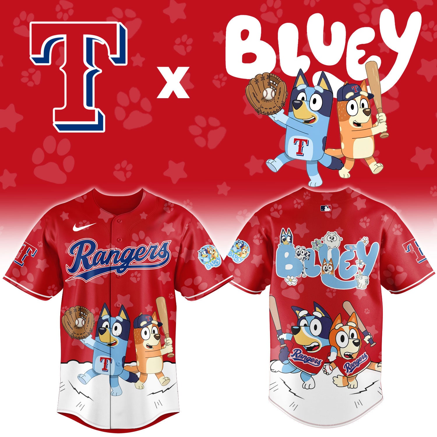 Texas Rangers Bluey Night Game Limited Baseball Jersey