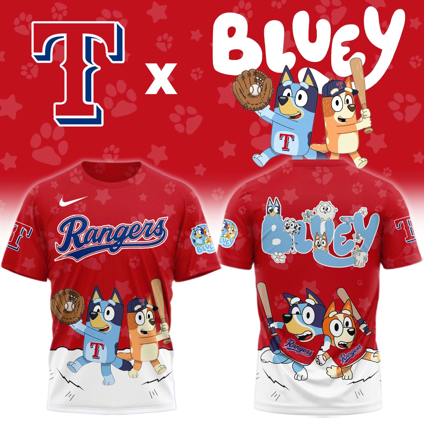 Texas Rangers Bluey Night Game Limited T-Shirt