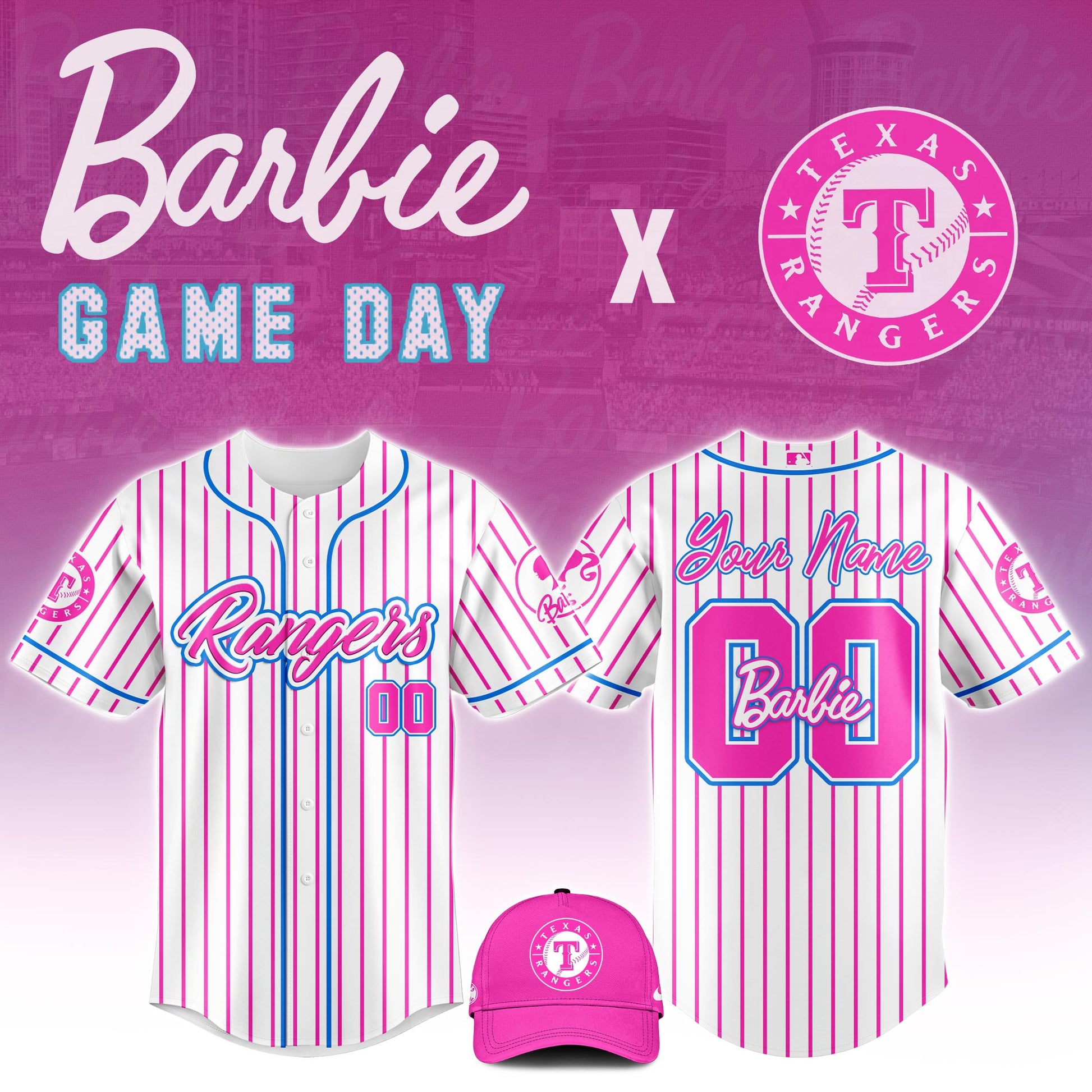 Texas Rangers x Barbie Night Game Limited Edition Baseball Jersey 2025