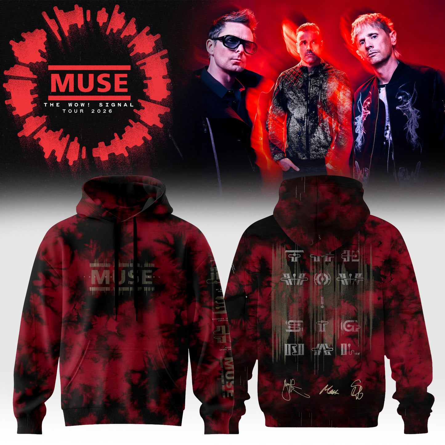 Muse The Wow! Signal Tour 2026 Limited Edition Signature Hoodie - Limited Release Collectible