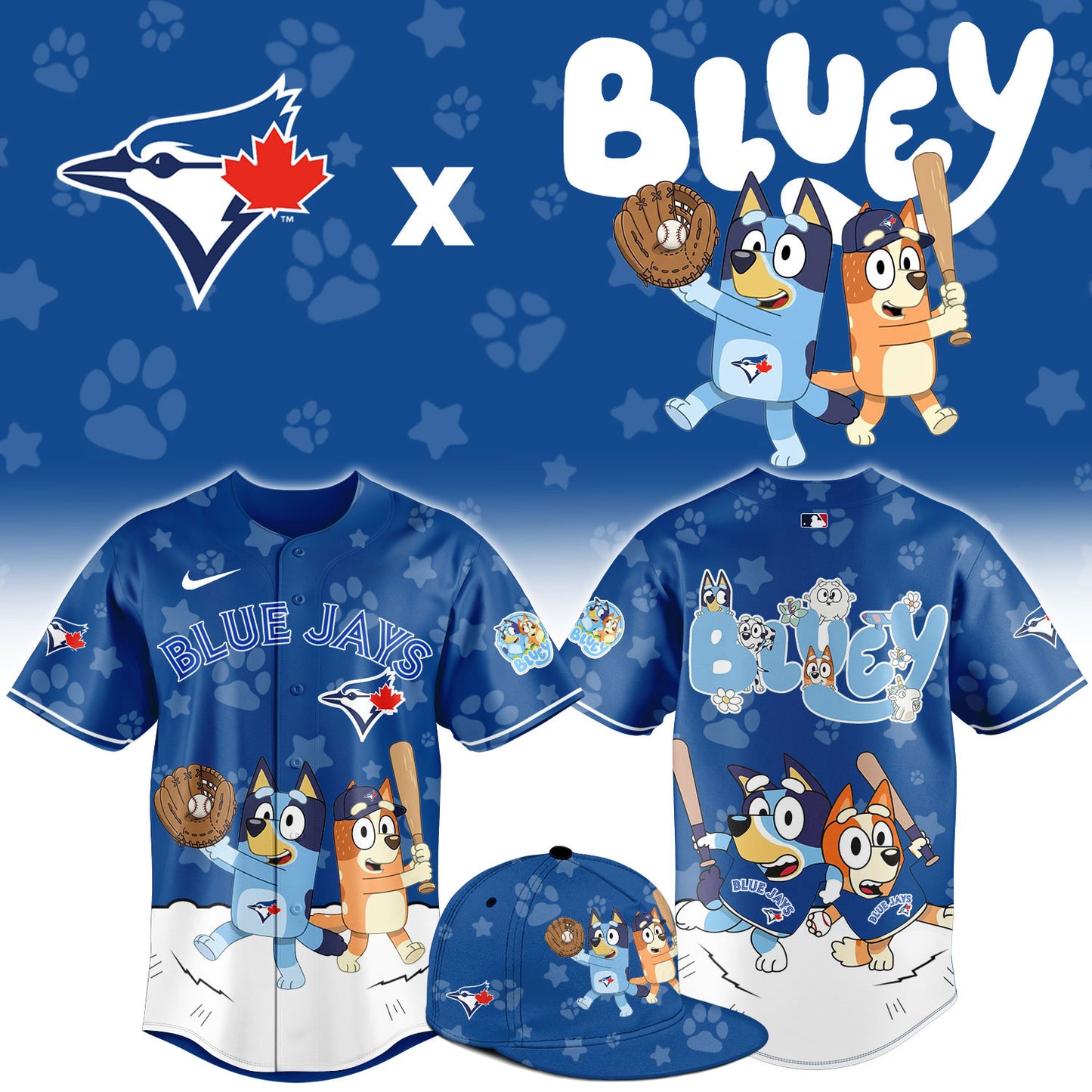 Toronto Blue Jays Bluey Night Game Limited Baseball Jersey