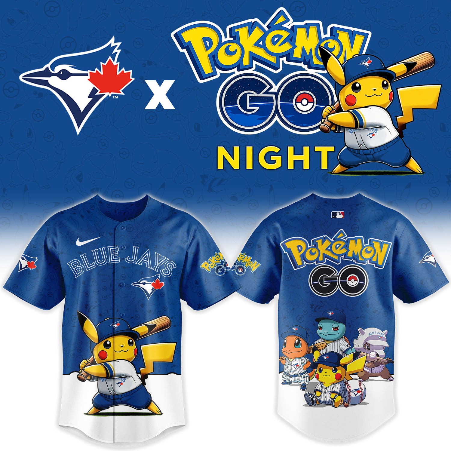 Toronto Blue Jays Pokemon GO Night Limited Baseball Jersey