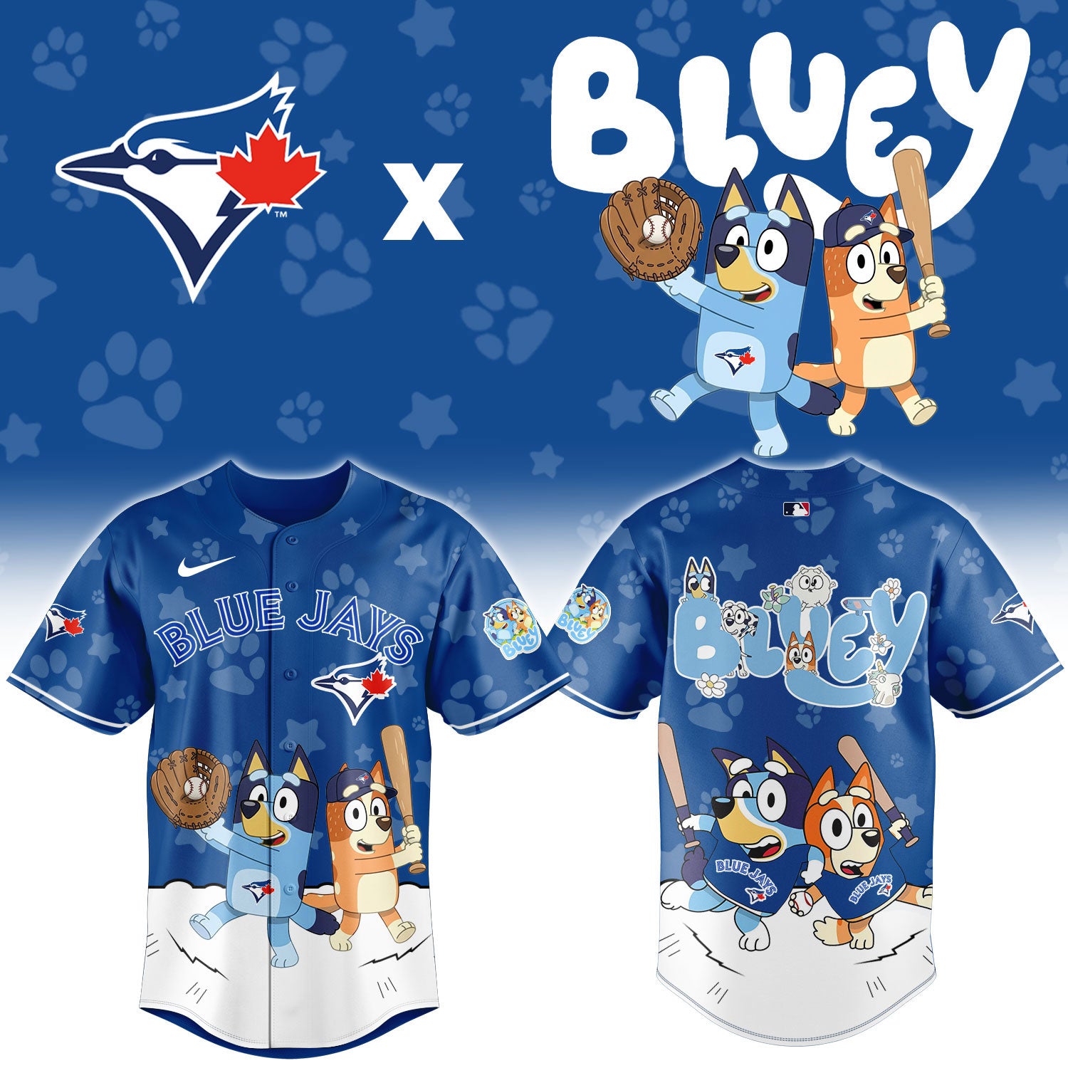 Toronto Blue Jays Bluey Night Game Limited Baseball Jersey