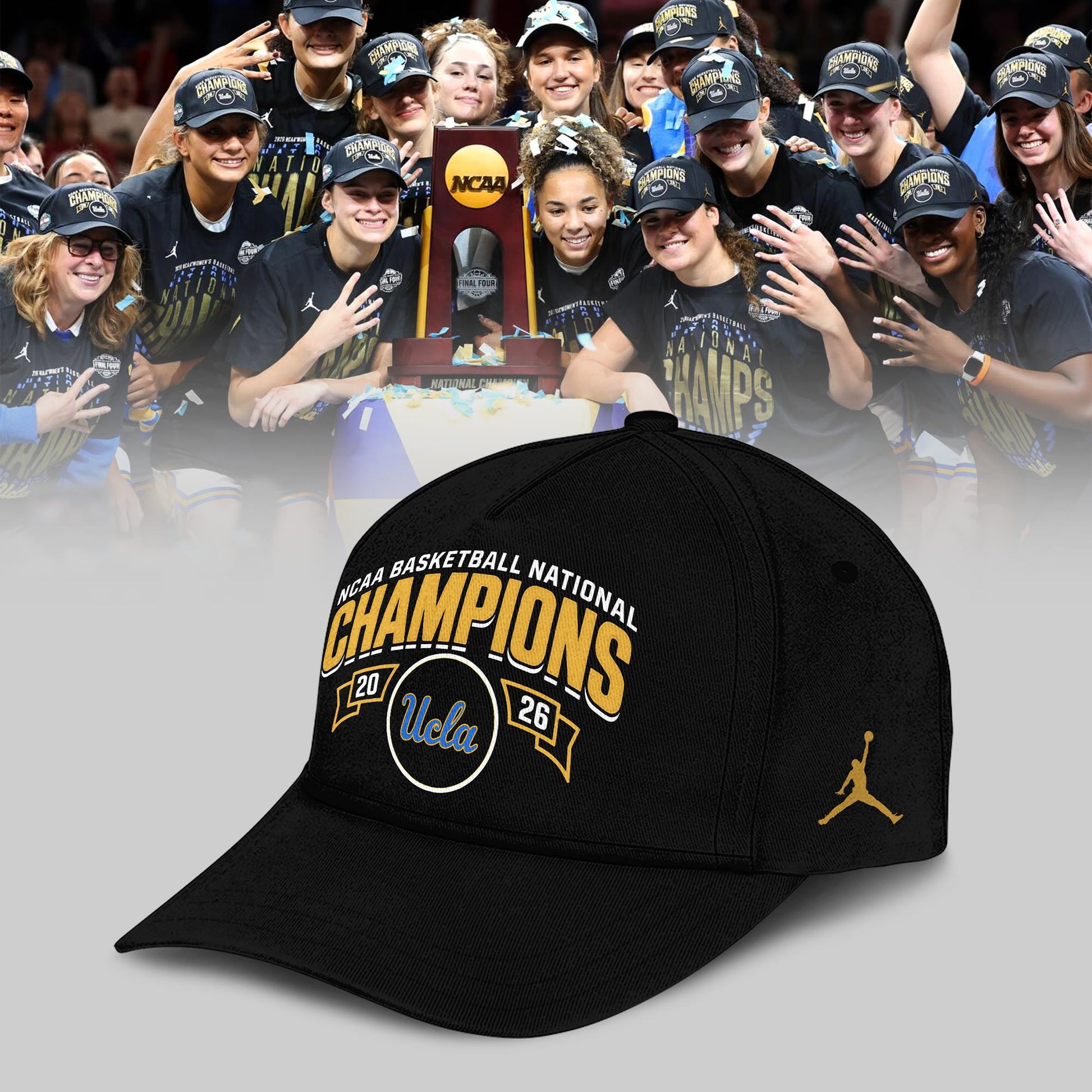 UCLA Basketball 2026 WBB National Champions 👑🏀 Hoodie Black