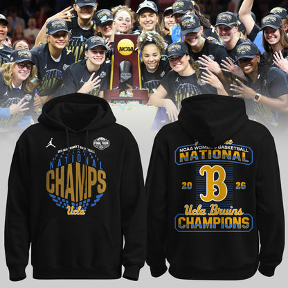 UCLA Basketball 2026 WBB National Champions 👑🏀 Hoodie Black