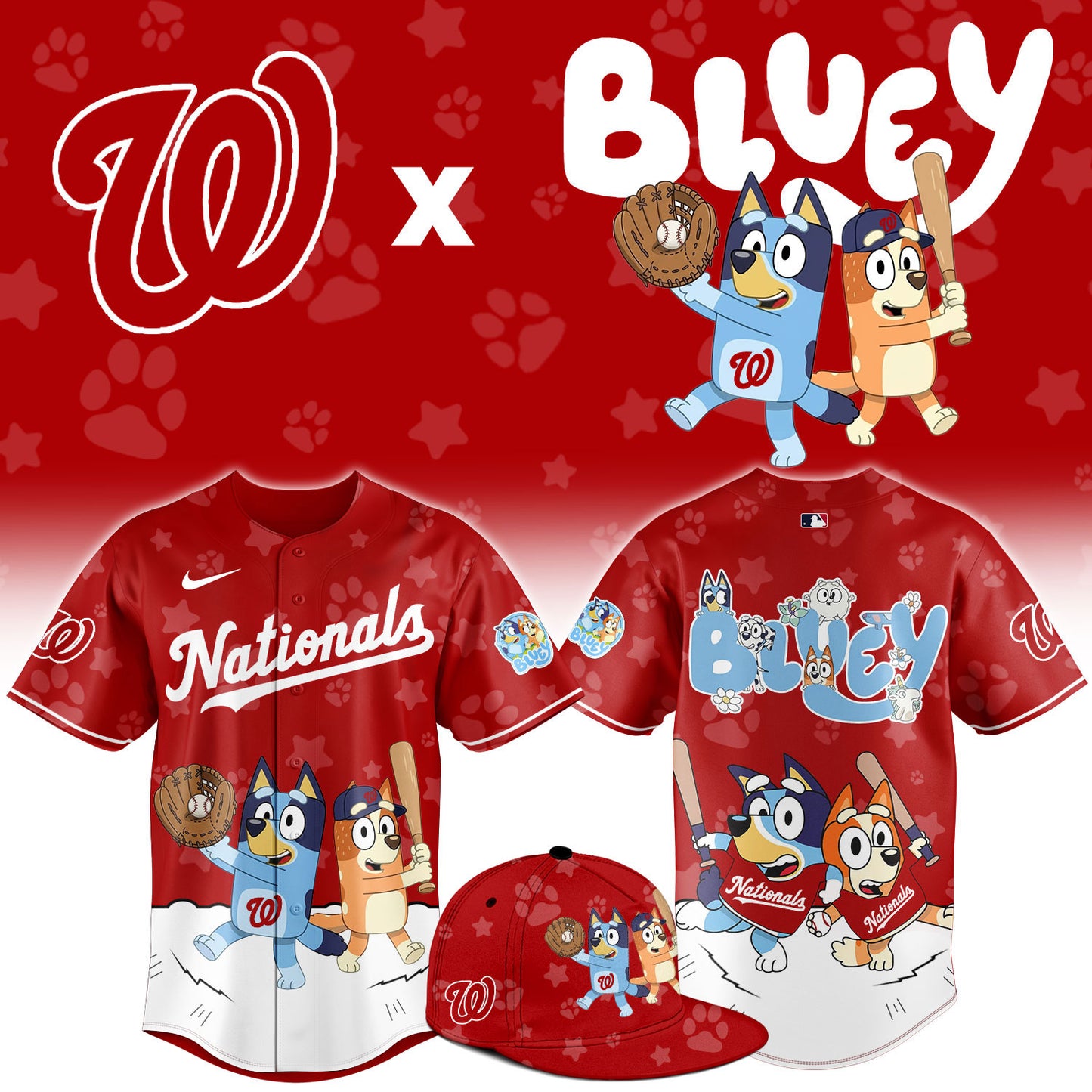 Washington Nationals Bluey Night Game Limited Baseball Jersey