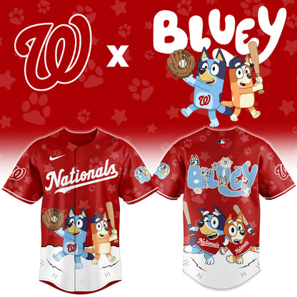 Washington Nationals Bluey Night Game Limited Baseball Jersey