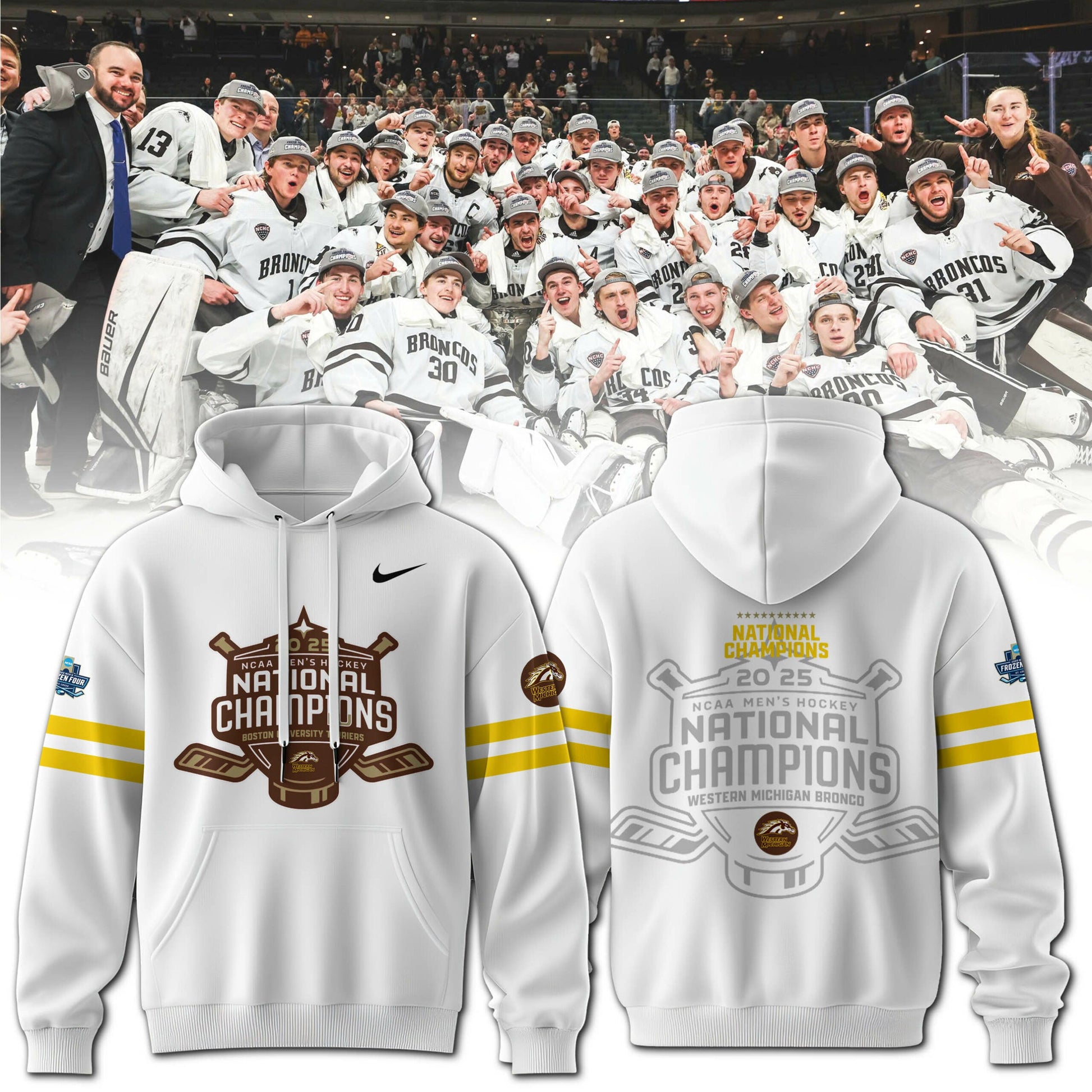 Western Michigan Broncos Men’s Ice Hockey National Champions 2025 Hoodie