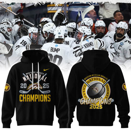 Western Michigan Broncos Men’s Ice Hockey National Champions 2025 Hoodie