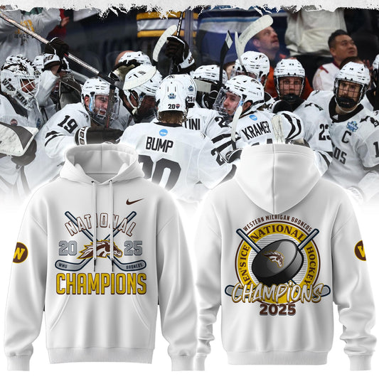 Western Michigan Broncos Men’s Ice Hockey National Champions 2025 Hoodie
