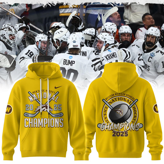 Western Michigan Broncos Men’s Ice Hockey National Champions 2025 Hoodie