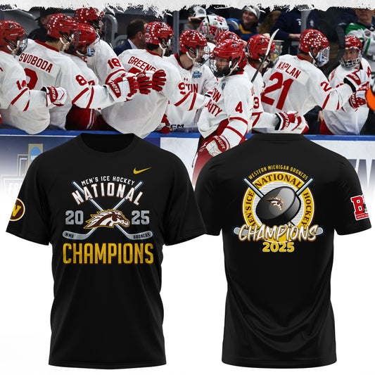 Western Michigan Broncos Men’s Ice Hockey National Champions 2025 T-Shirt
