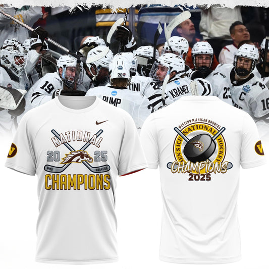 Western Michigan Broncos Men’s Ice Hockey National Champions 2025 T-Shirt