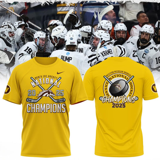 Western Michigan Broncos Men’s Ice Hockey National Champions 2025 T-Shirt