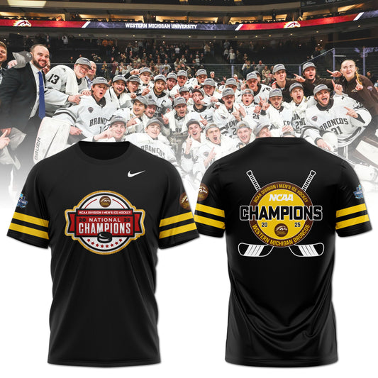 Western Michigan Broncos Men’s Ice Hockey National Champions 2025 T-Shirt