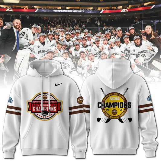 Western Michigan Broncos Men’s Ice Hockey National Champions 2025 Hoodie