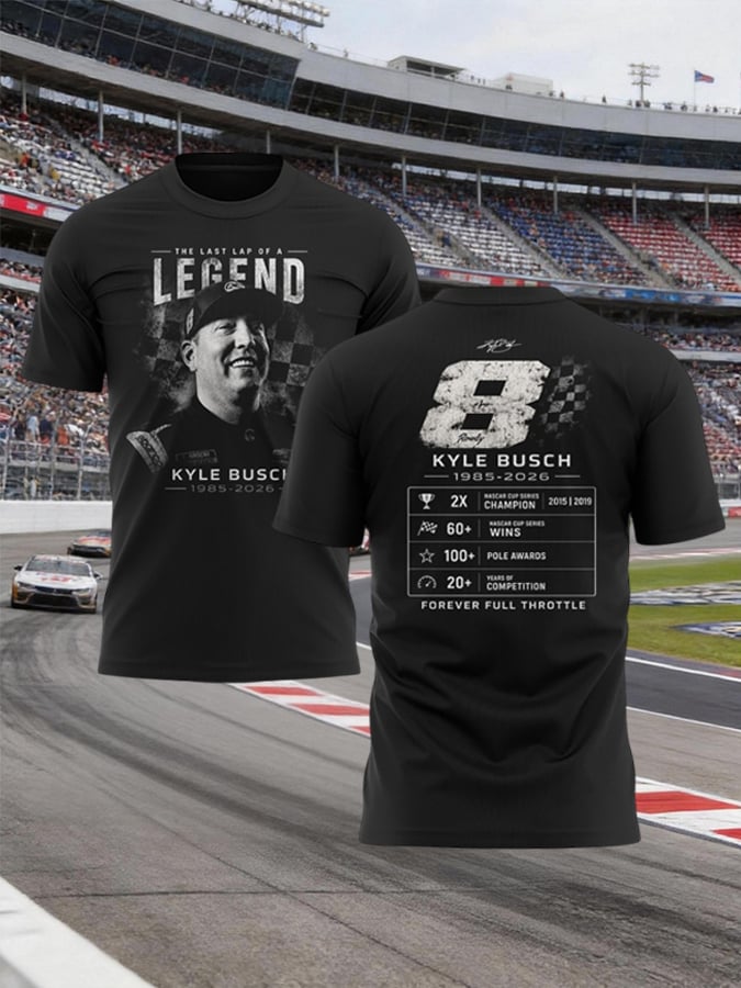 Kyle Busch "Rowdy Forever" Limited Edition - Men's Racing Legend Memorial Print T-Shirt | UQ80