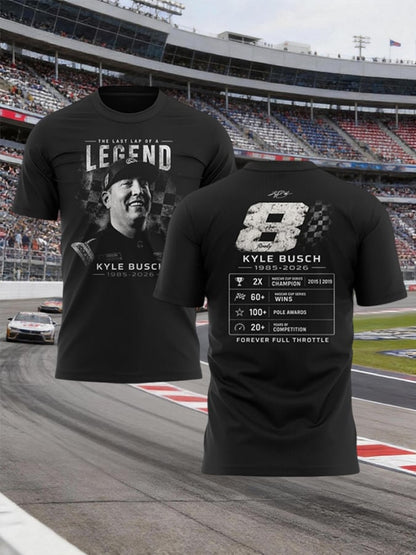 Kyle Busch "Rowdy Forever" Limited Edition - Men's Racing Legend Memorial Print T-Shirt | UQ80