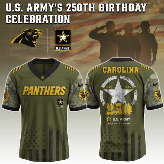 Carolina Panthers x U.S. ARMY'S 250TH Birthday Special Edition Jersey - Tycheco
