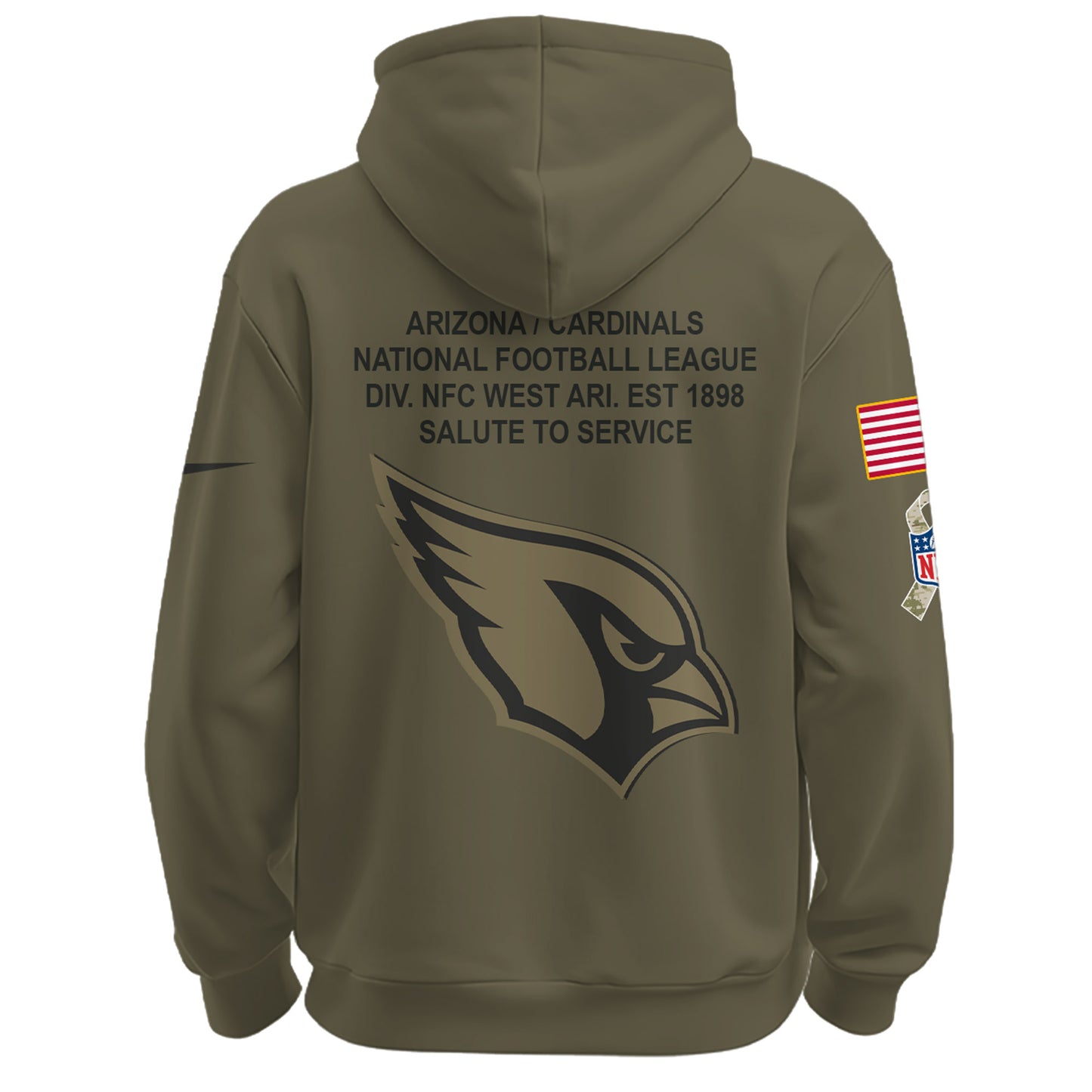 Arizona Cardinals Olive 2025 Salute to Service Hoodie
