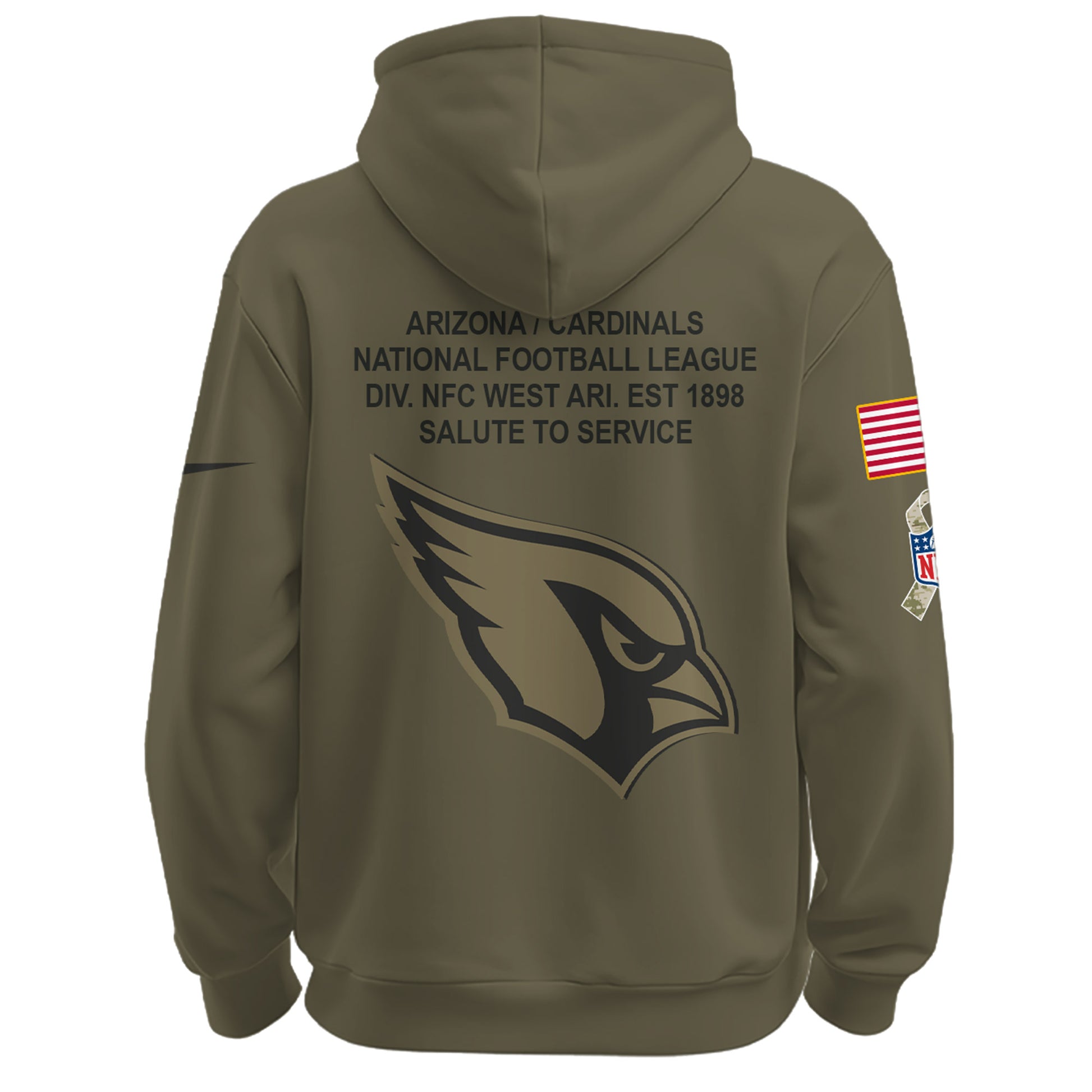 Arizona Cardinals Olive 2025 Salute to Service Hoodie