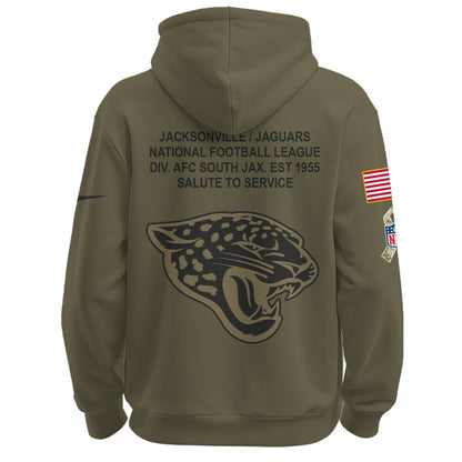 Jacksonville Jaguars Olive 2025 Salute to Service Hoodie