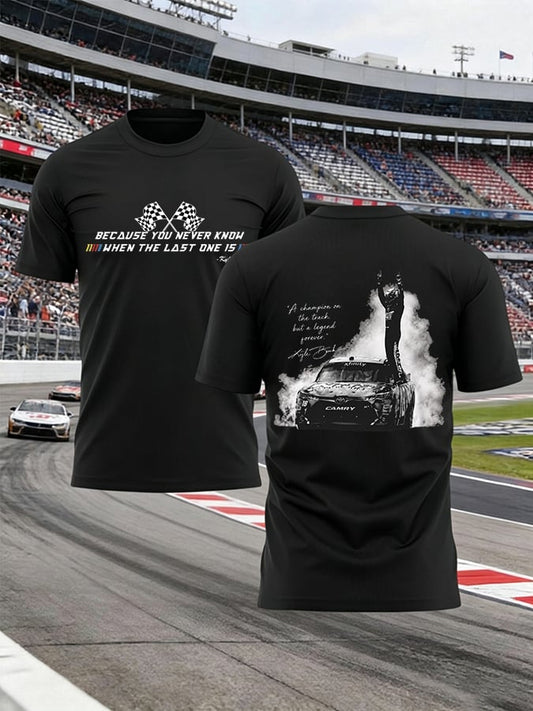 Kyle Busch "Rowdy Forever" Limited Edition - Men's Racing Legend Memorial Print Round Neck T-shirt | CX72