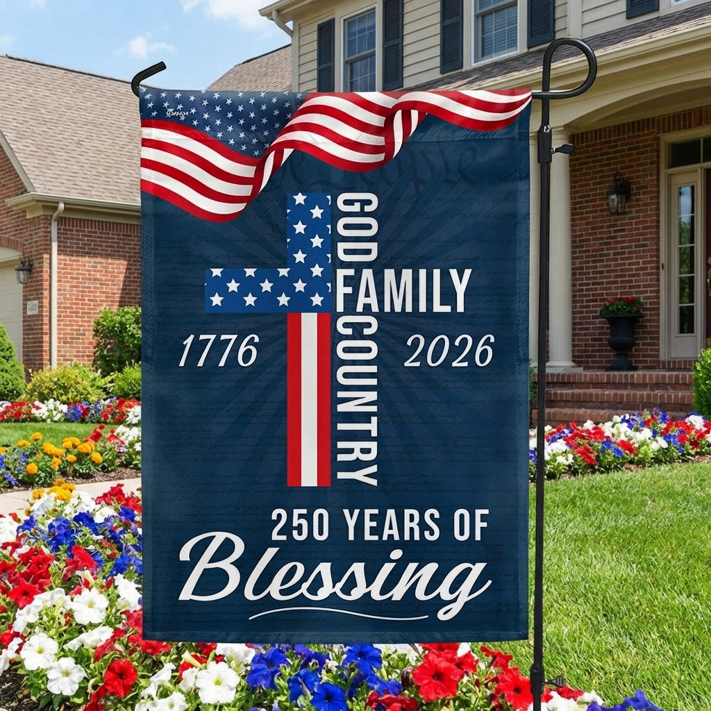 American Patriotic Flag, 250 Years of Blessing God 1776 2026 Flag