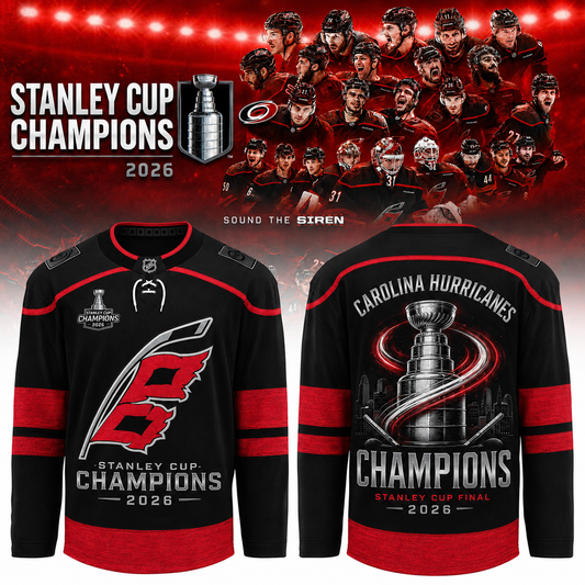 Carolina Hurricanes 2026 Stanley Cup Champions Hockey Jersey | VR23