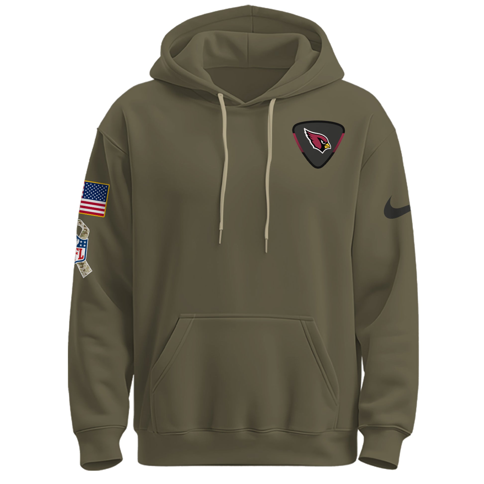 Arizona Cardinals Olive 2025 Salute to Service Hoodie