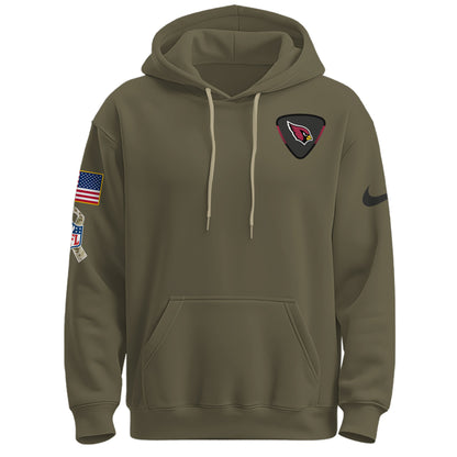 Arizona Cardinals Olive 2025 Salute to Service Hoodie